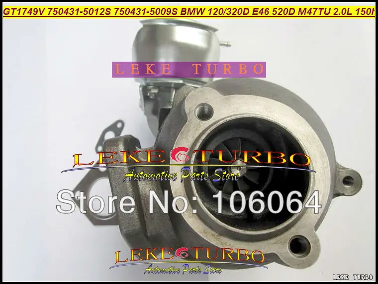 GT1749V 750431 5012S 5009S 7794144E03 турбина турбонаддув для BMW 120D 320D E46 520D 1998 M47TU 2.0L