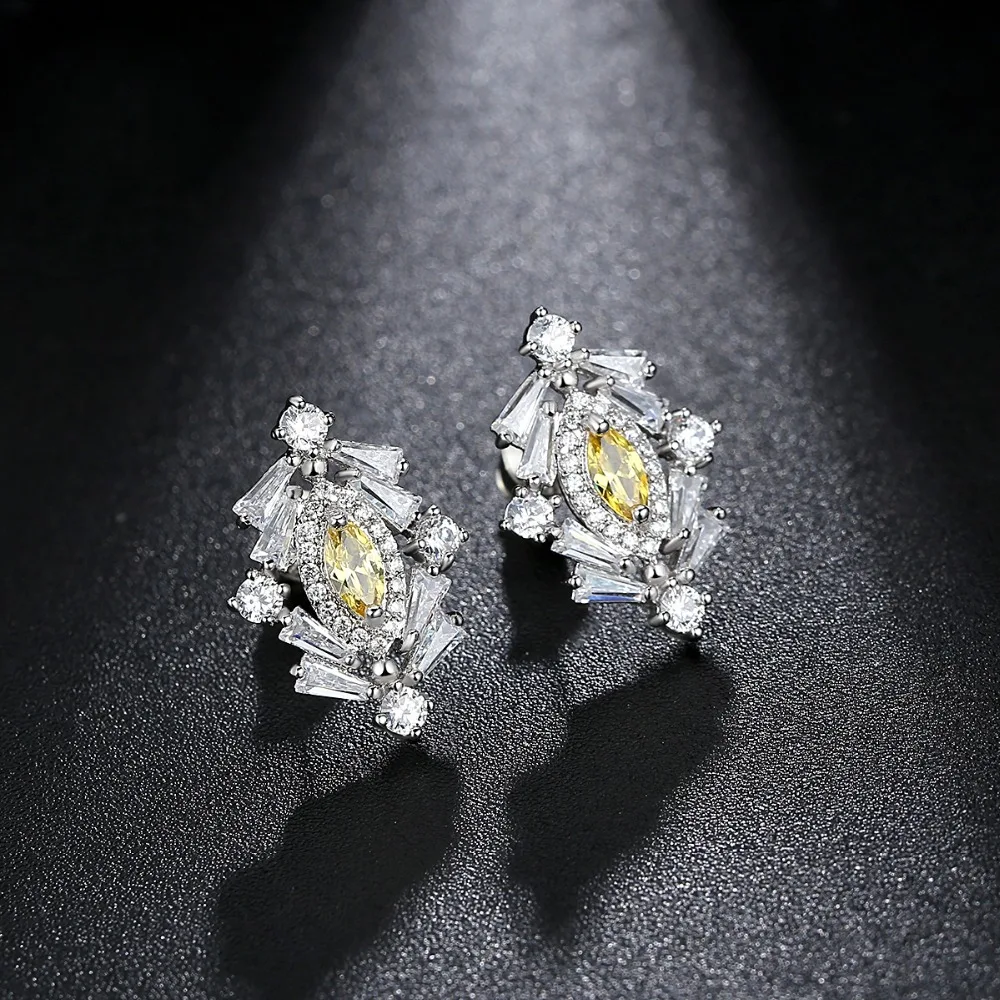 LUOTEEMI New Fashion Top Quality Unique Stud Earrings Cubic Zircon Earring for Women Boucle D'oreille Pendientes Mujer|fashion stud earrings|stud