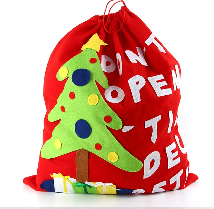 1 шт. Высокое качество 50*64 см красный Санта-Клаус большой рюкзак Новогодний