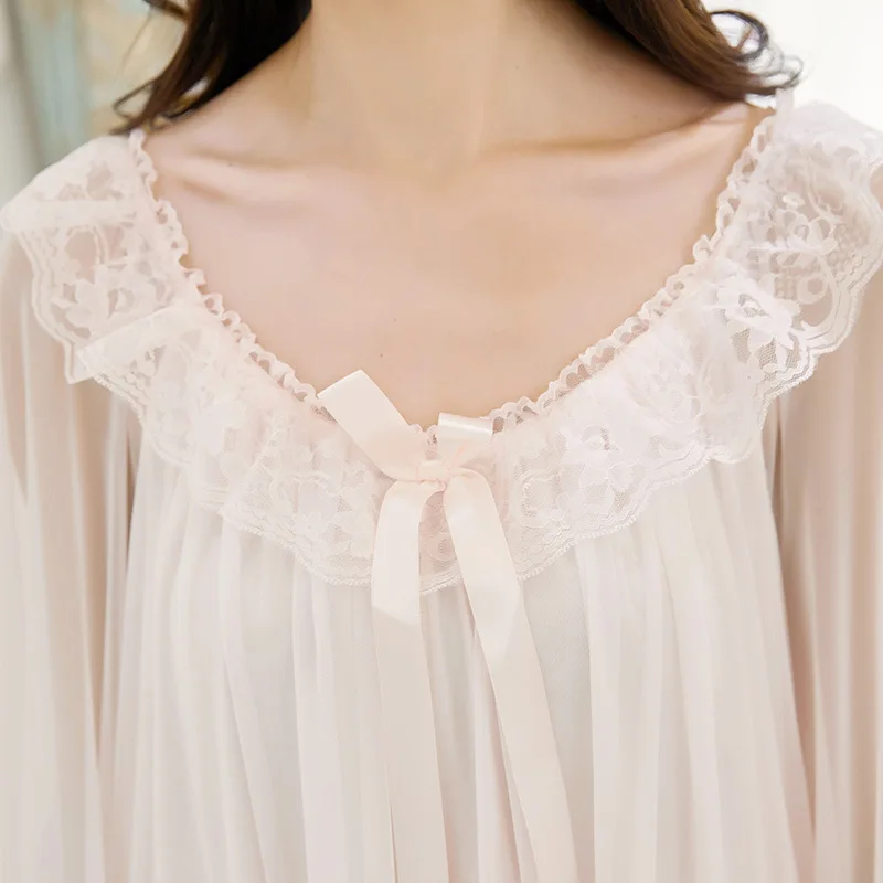 Новая весенняя женская ночная рубашка в Королевском Стиле винтажная кружевная