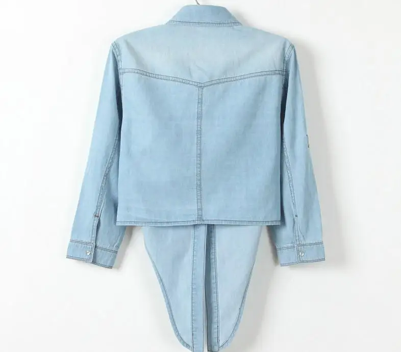 

Women 's short coat thin lace in the sleeve of small shawls denim shirt