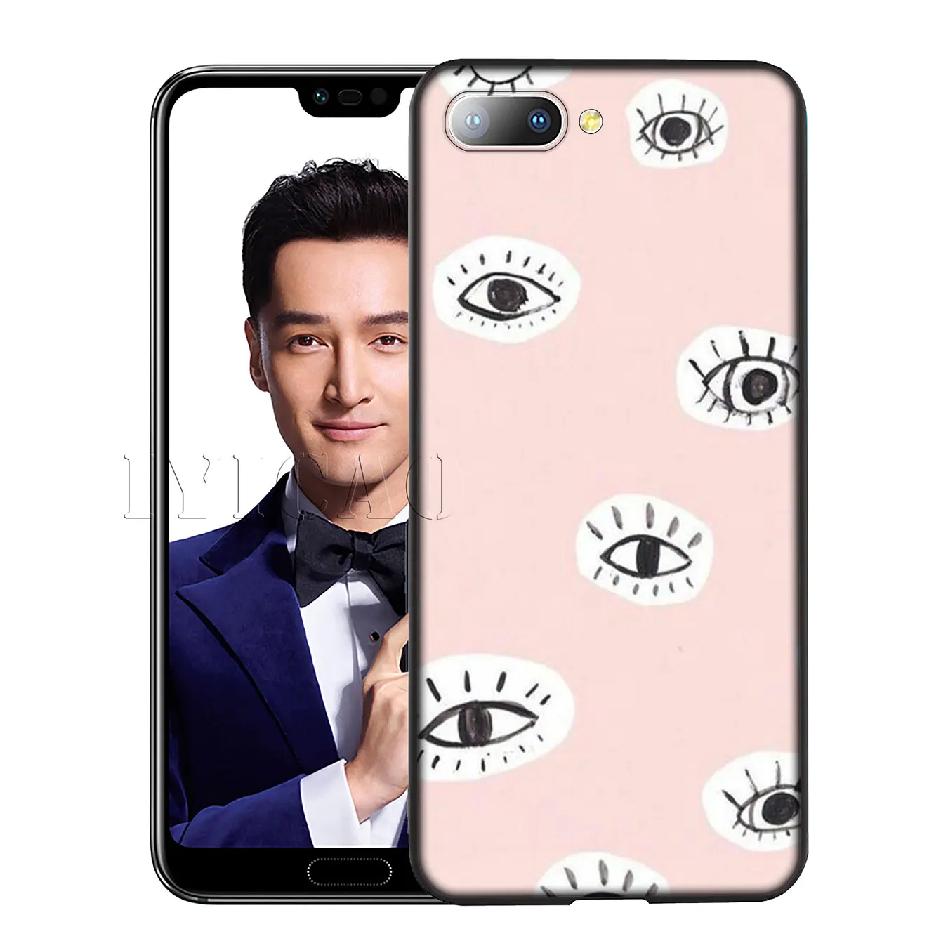 IYICAO Relief DIY Eyes Couple Drawing Silicone Soft Case for Huawei Y7 Y6 Prime Y9 2018 Honor 8C 8X 8 9 10 Lite 7C 7X 7A Pro |
