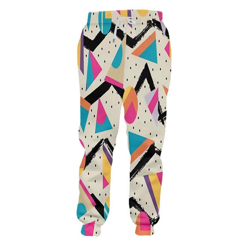 Повседневные штаны OGKB для мальчиков Длинные свободные с 3D принтом многоугольные