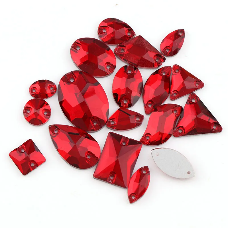 36 шт./пакет темно-красный смешанный размер стразы с плоской задней стороной