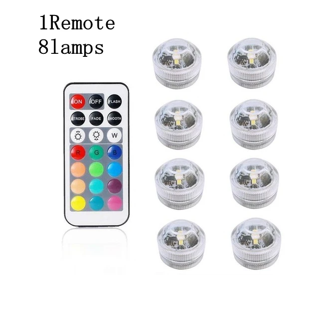 1Remote 8lamps Светодиодный водолазные светильники с 21 клавишей дистанционного управления 13 цветов водонепроницаемое освещение аквариумная лампа для аквариума Подводное освещение - Испускаемый цвет: 1Remote 8lamps