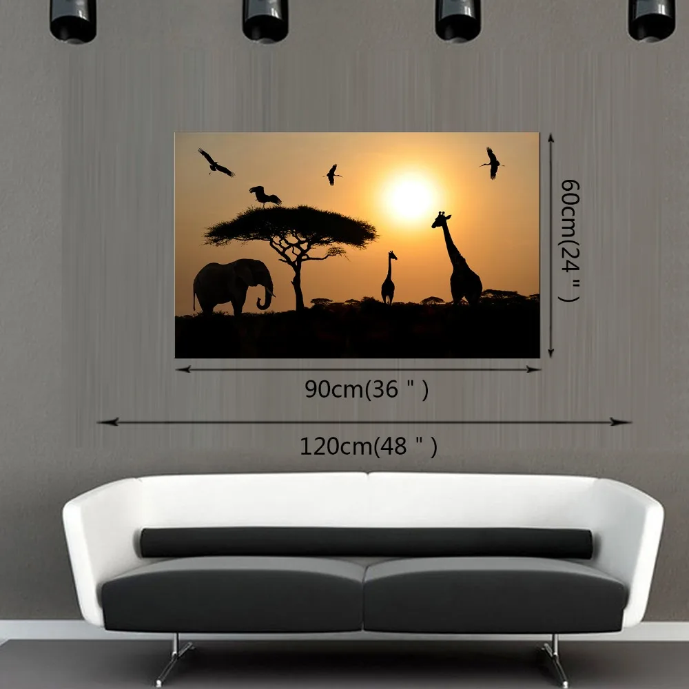 1 панель Бесплатная доставка слон для отдыха прогулка на закате семейное