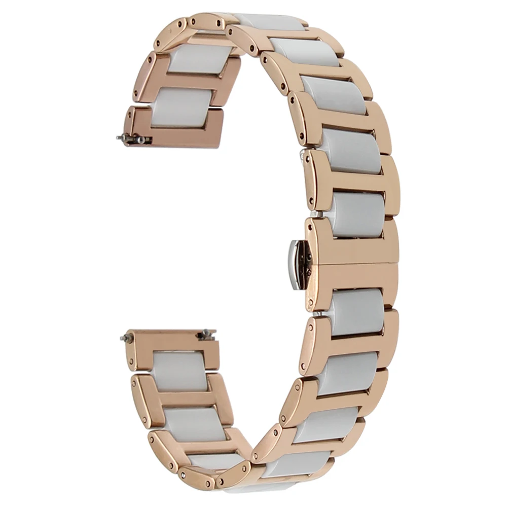 Ремешок из керамики и нержавеющей стали для наручных часов быстросъемный