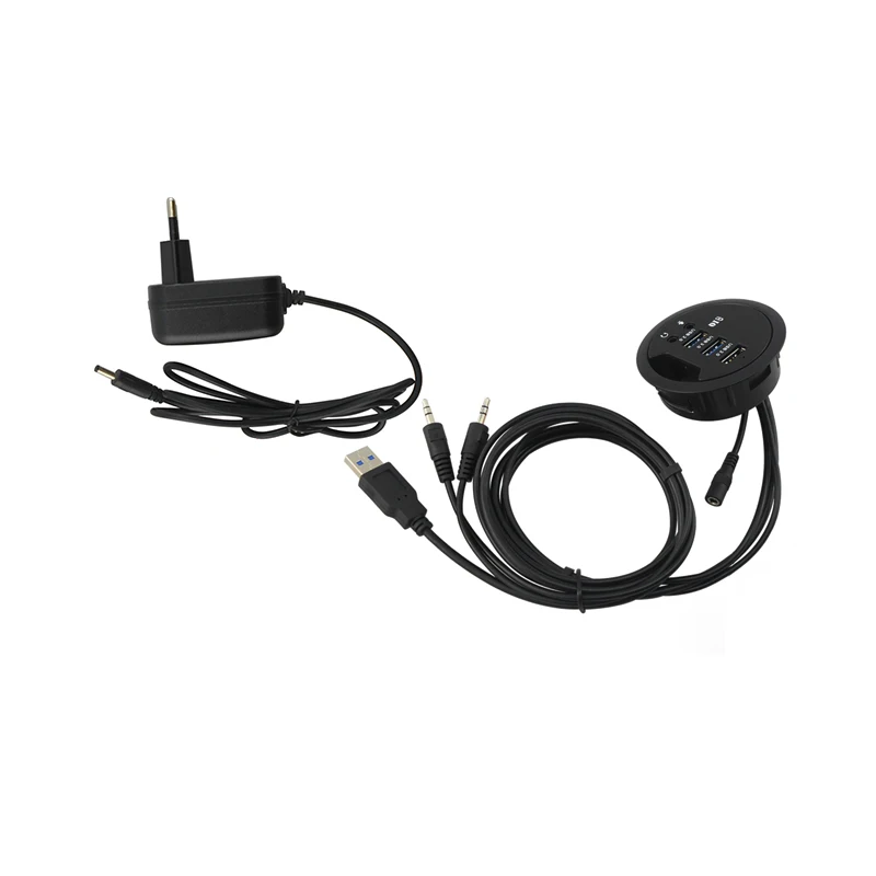 

Newest 69*60*24 mm PC USB 3.0 Desktop Hole Data Read Charge Extension Computer Audio Interface With Power Supply Port Gadgets