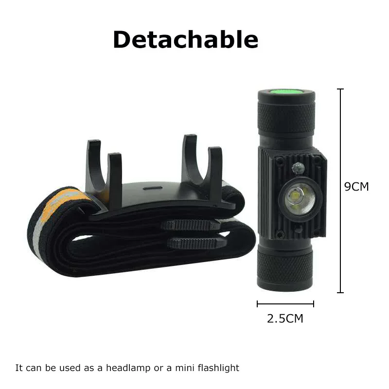 2000 люмен XM L2 светодиодный инфракрасный Сенсор налобный фонарь USB Перезаряжаемые