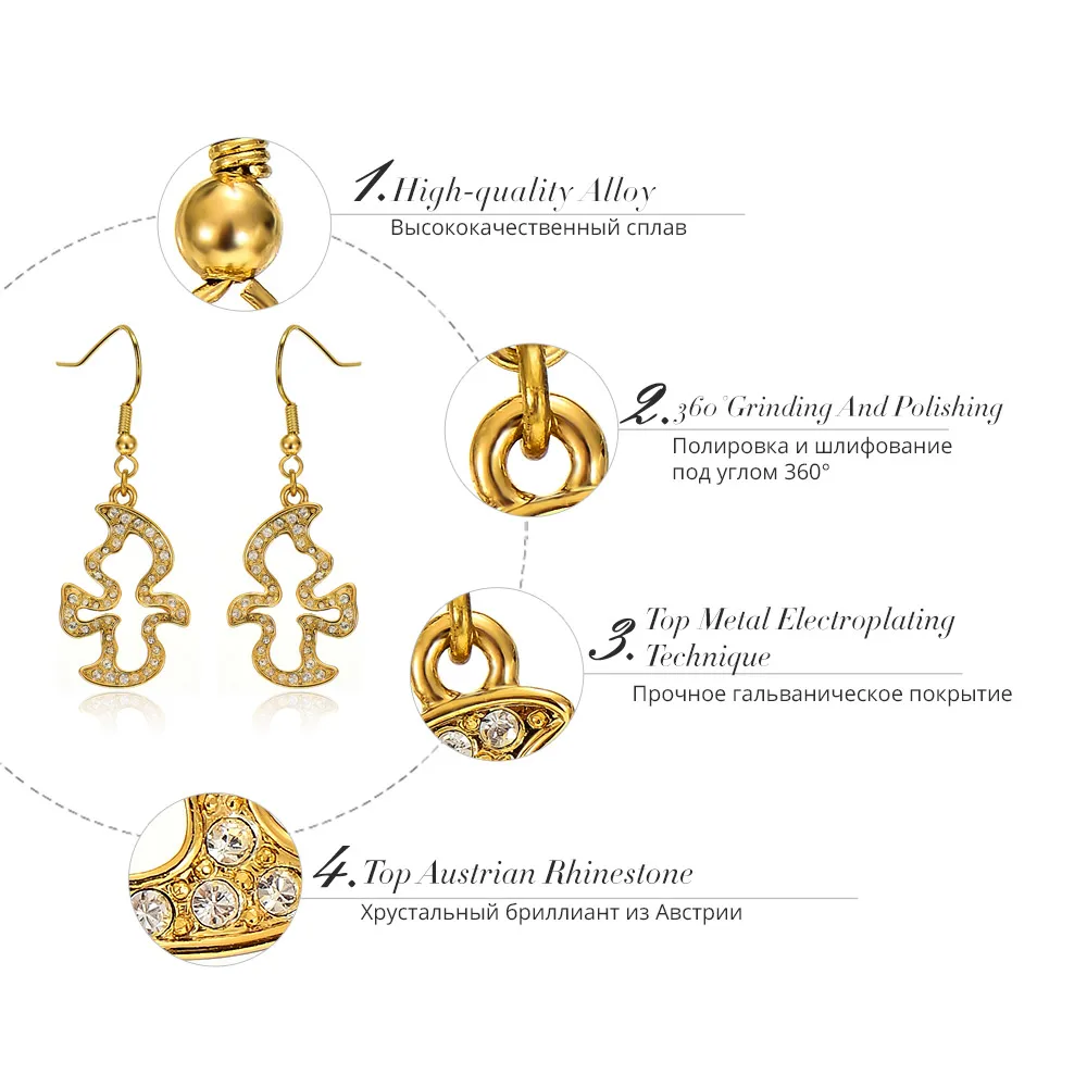 QGGLE Золото Цвет голубь мира Висячие серьги для женщин горный хрусталь птица