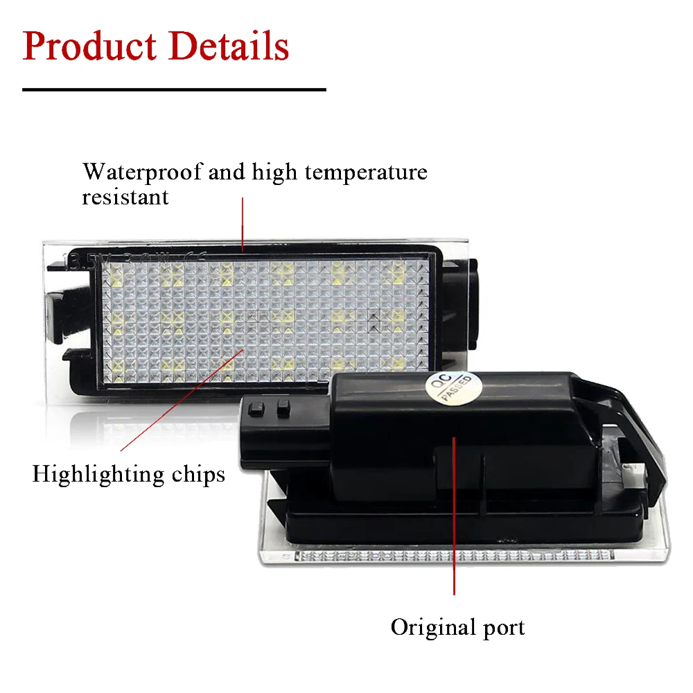 2pcs No Error Car LED License Plate Lights For Renault Megane 2 Clio Laguna 3 Twingo Master Vel Satis | Автомобили и мотоциклы