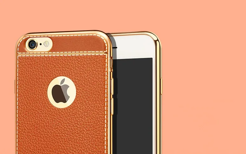 Роскошные Личи кожаный Pattern Мягкий силиконовый чехол для телефона iPhone 7 6 6 S 8 Plus X ультра тонкий Покрытие чехол для iPhone6 5 5S SE