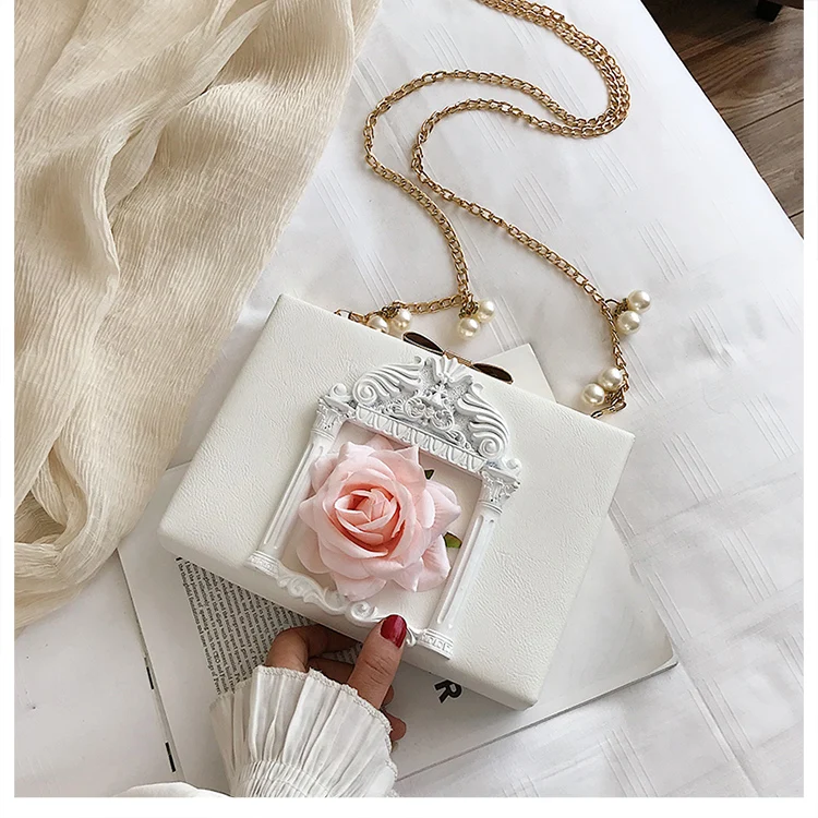 Модные женские сумки на плечо с жемчужной цепочкой в стиле Angel Rose, женская сумка через плечо, вечерние женские сумки-клатчи из искусственной кожи