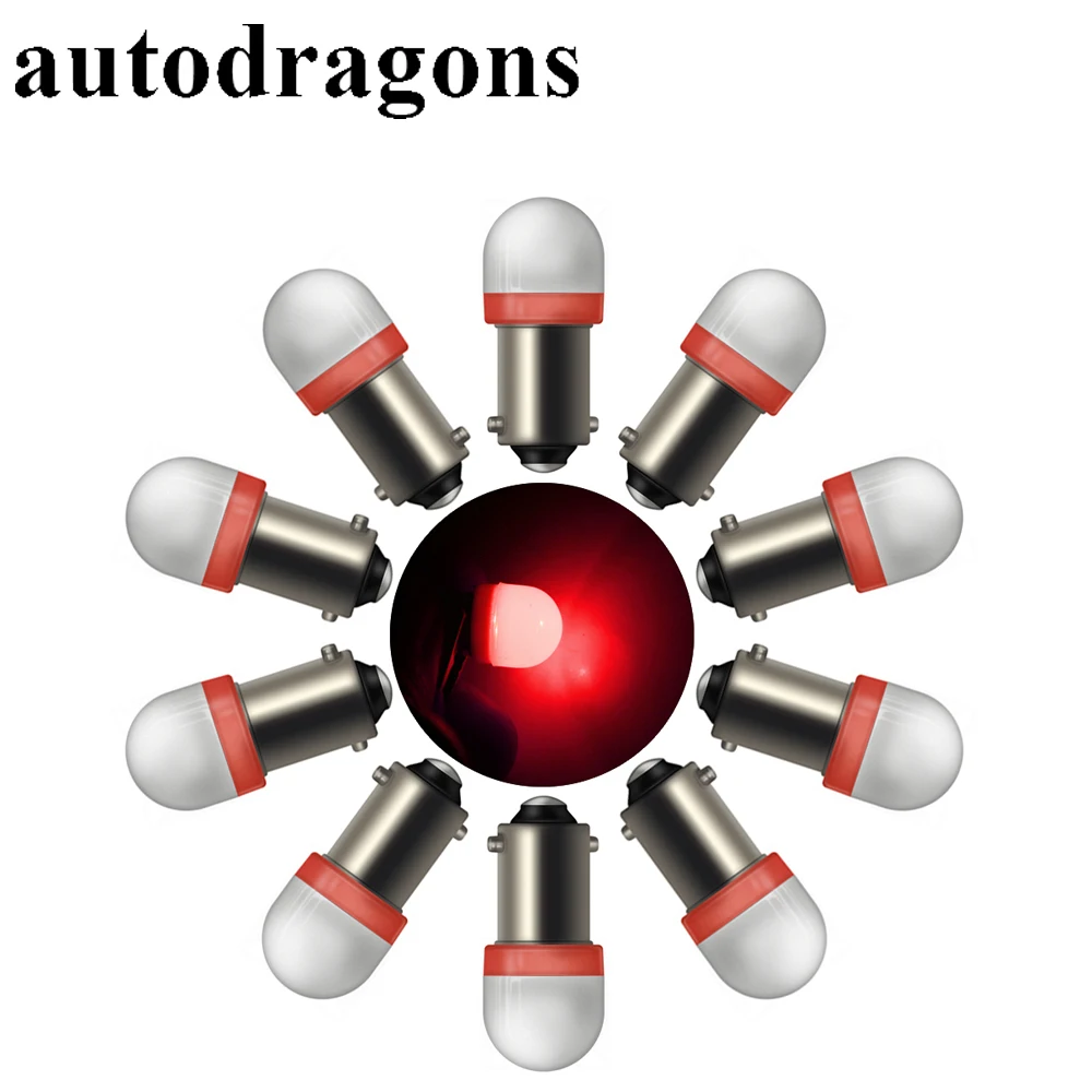 Autodragons яркий свет Ba9s #44 #47 Bayonet Pinball матовый купол светодиодный AC 6 3 V 2*5630 SMD SS чип для