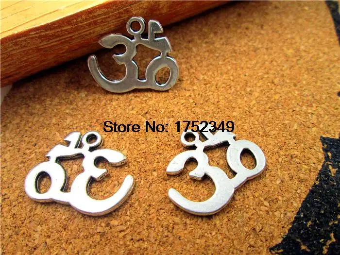 25 шт. Ом подвески Античная тибетский серебряный тон символ йоги Шарм Подвески