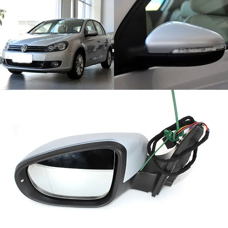 

Power Adjustable Glass LED Turn Signal L/RH Side Mirror for Volkswagen Golf 6 2010-2012
