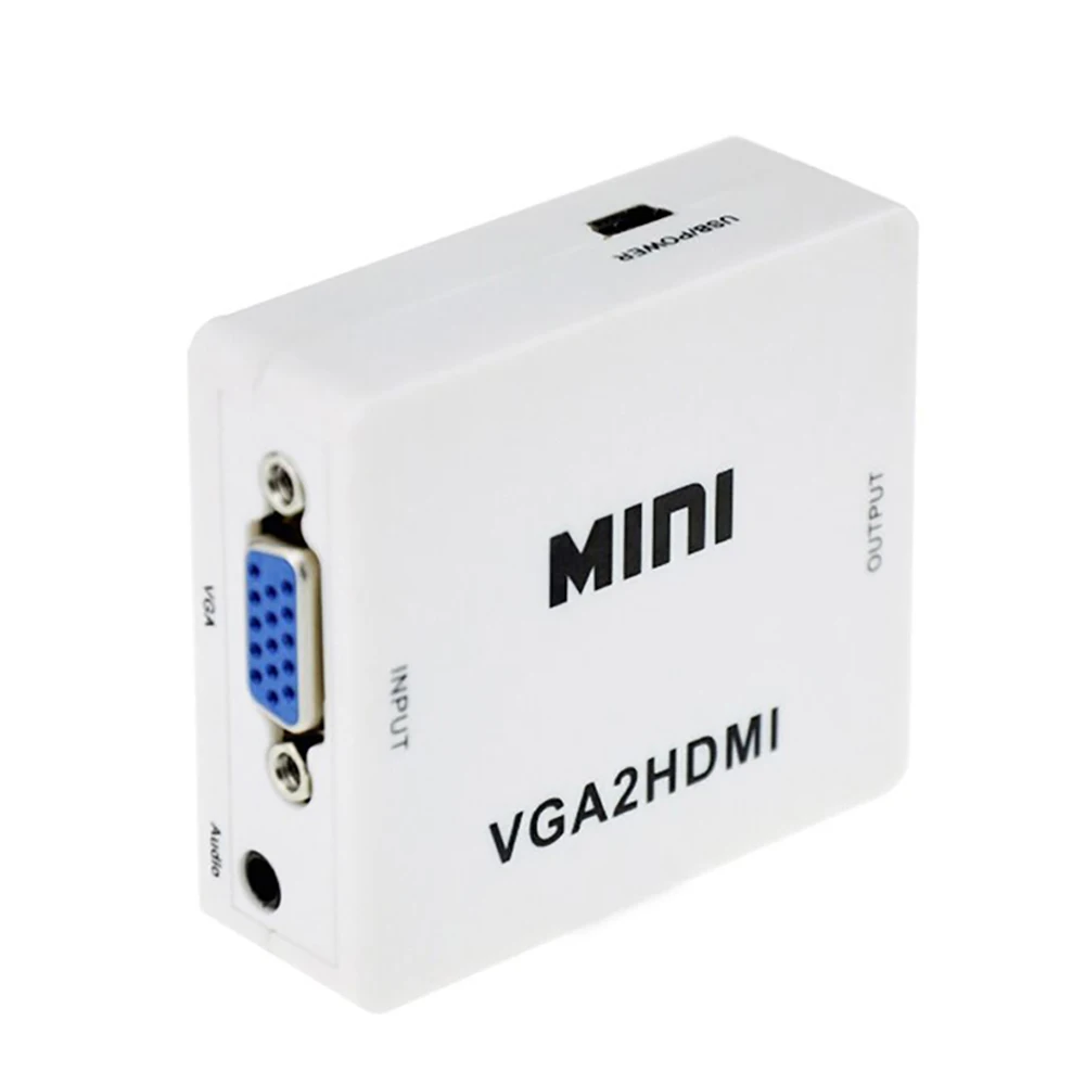 Мини преобразователь из VGA в HDMI с HD 1080P аудио адаптер разъем VGA2HDMI для ноутбука ПК