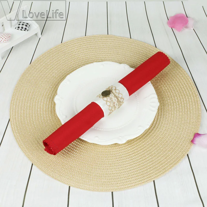 Table Round Placemat Weave PP Dining Napkin Mats Bowl Pad Hotel Cutlery Table Decoration Tray Mat Braided Style Placemat