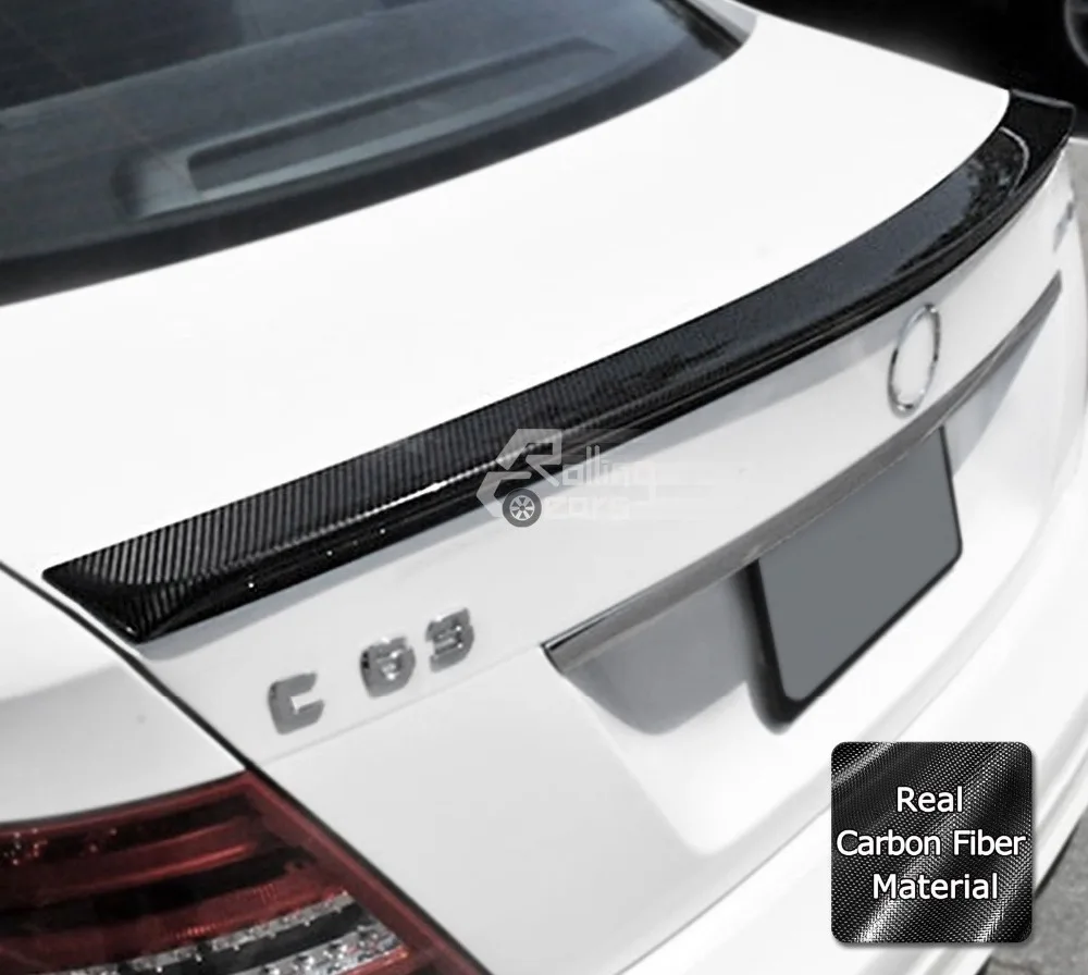 Углеродного Волокна Задней Торцевой Спойлер Багажника Крыло Для Mercedes W204 C Class 2007