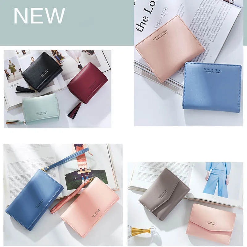 Простой Модный женский кошелек из искусственной кожи клатч на молнии Женская