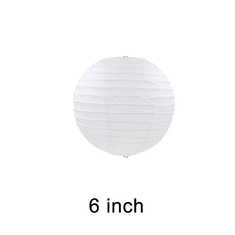 white 6 inch 1 шт. Круглый бумажный шар лампа Китайский бумажный фонарь воздушный шар домашний фестиваль Свадьба День рождения DIY украшения поставки бумажный шар - Цвет: white 6 inch