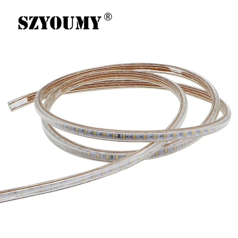 SZYOUMY 220 в 230 240 В СВЕТОДИОДНАЯ лента SMD 3014 Водонепроницаемая IP67 I теплая белая