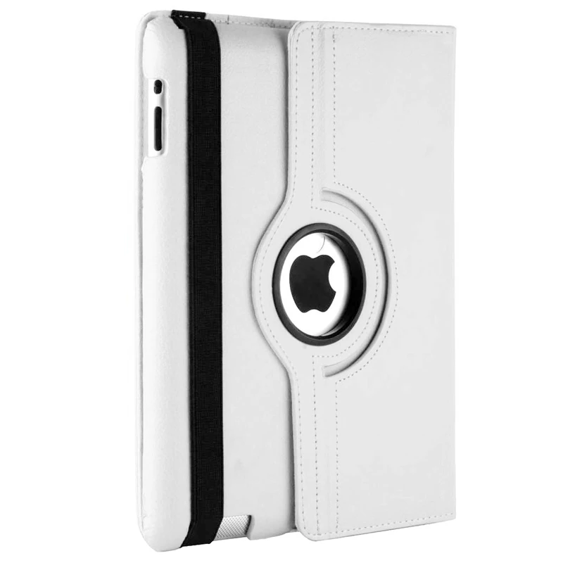 White Розовый, черный, синий, вращающийся на 360 градусов флип-чехол для Apple iPad 2/3/4 планшет Смарт из искусственной кожи чехол для Apple i Pad 2 3 4 - Цвет: White