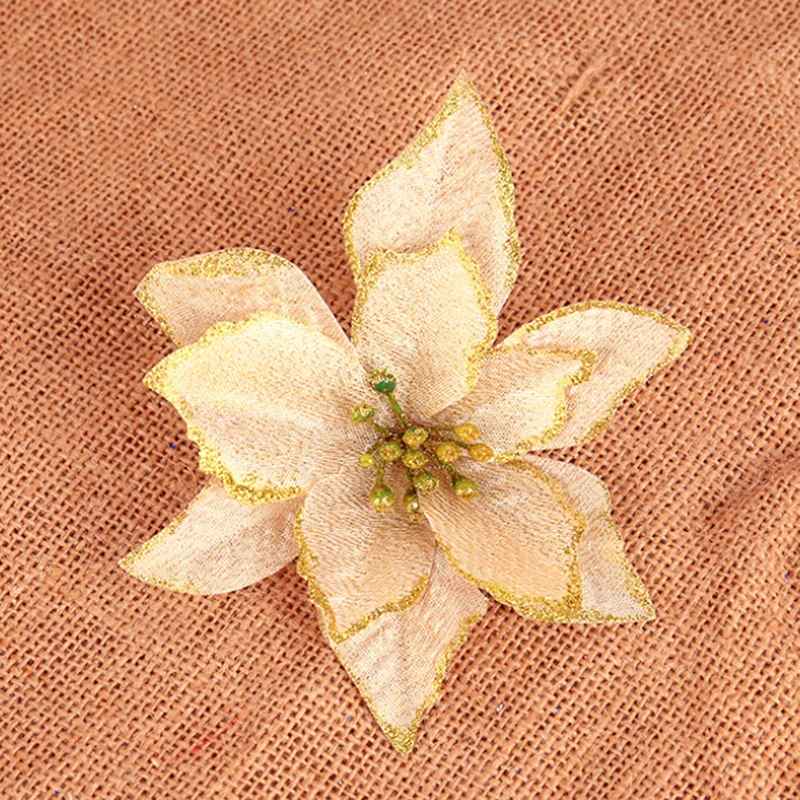 

5PCS Artificial Flowers Christmas Decorations for Home Christmas Tree Ornaments Xmas Tree New Year Party Decor Hot Sale