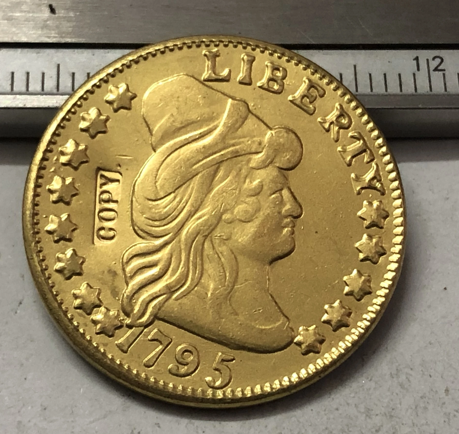 1795 США тюрбан HEAD $5 24K позолоченная копия (два типа Выберите любой)|Безвалютные