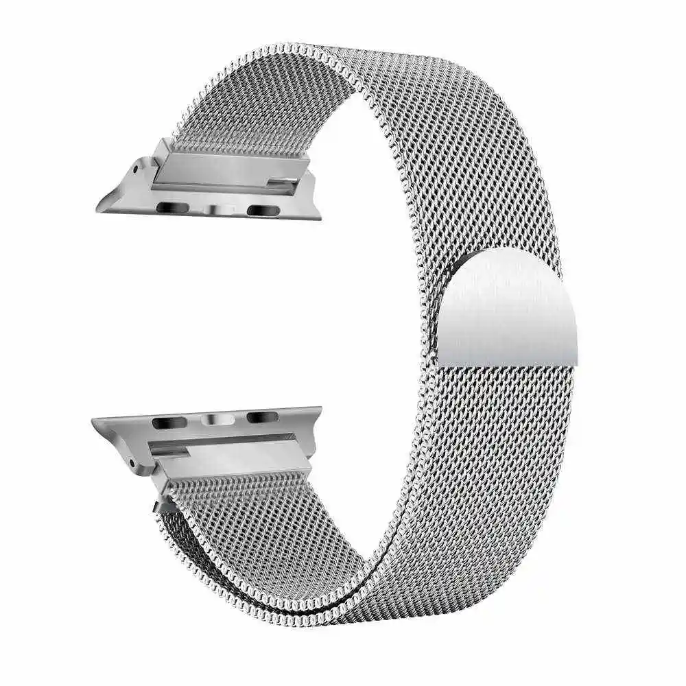 Ремешок для часов Нержавеющая сталь Milanese Loop полосы для наручных часов Apple Watch серии 1/2/3, 42 мм, 38 мм, 40 мм 44 мм браслет для смотрю 4 пленка