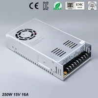 new model 15v 16a 200w switching power supply driver for led strip ac 100 240v input to dc 15v free shipping