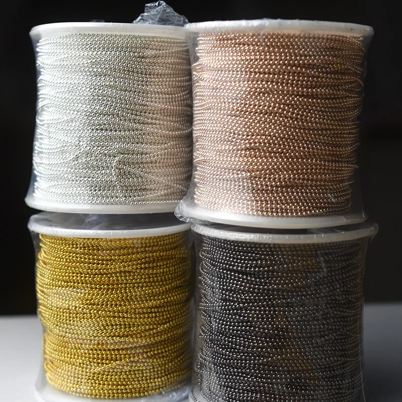 Металлическая цепочка для ногтей 18 К золотая черная серебряная с бусинами