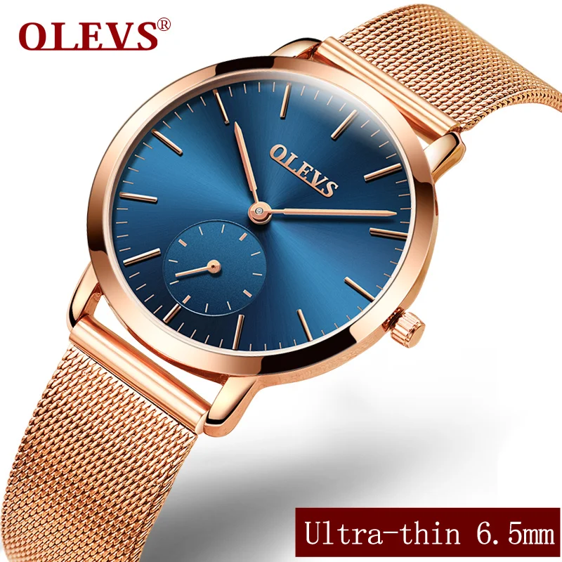 Olevs Роскошные Бизнес Часы Для женщин сетки Сталь браслет женский элегантные дамы