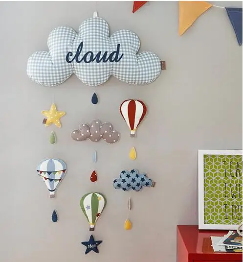

New Arrived Cloud Rocket Star Astronaut DIY Wall Mount Toys Kids Room Baby Stroller Bed Plush Toys Artwork Dolls Photo Props