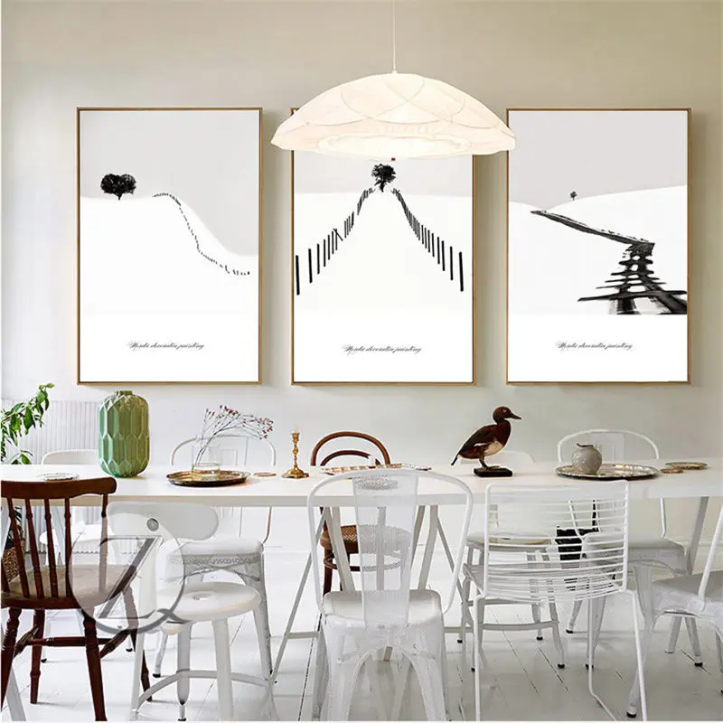 Скандинавский принт снежной сцены домашний декор скандинавский Картина на