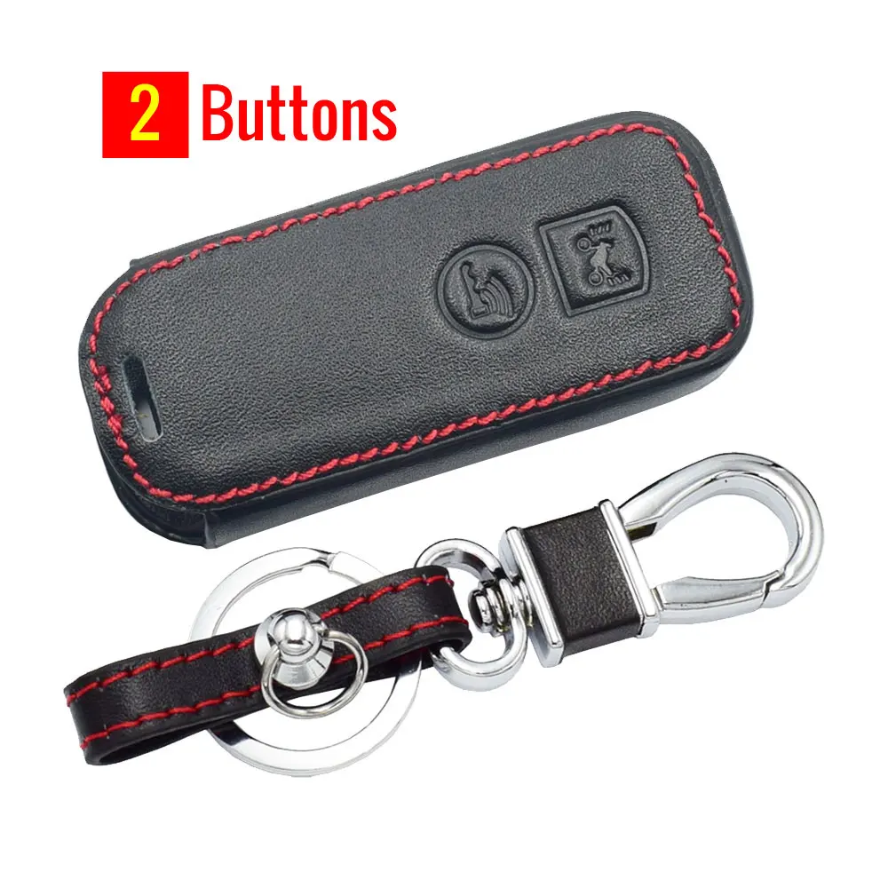 2 Buttons Кожаный чехол для ключей от мотоцикла для Honda PCX 150 X-ADV SH125 Scoopy SH300 дистанционный брелок крышка Автомобильный Брелок протектор сумка аксессуары - Название цвета: 2 Buttons