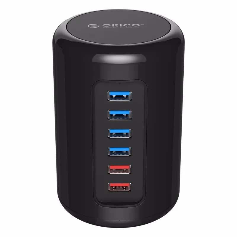 ORICO USB HUB 4 Порты и разъёмы USB3.0 цилиндр HUB разветвитель с кабель для передачи данных и 2 зарядки Порты и разъёмы USB разветвитель с Мощность адаптер для Mac OS