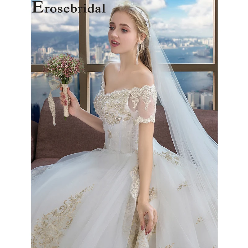 Erosebridal Новое поступление 2019 кружевное свадебное платье Винтаж на шнуровке