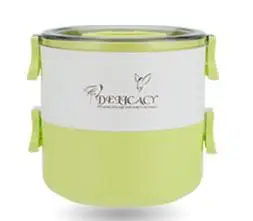 Green ONEUP Ланч-бокс из нержавеющей стали многофункциональный 1-3 слоя изолированный термос контейнер для хранения продуктов портативный контейнер для пикника Bento box - Цвет: Green