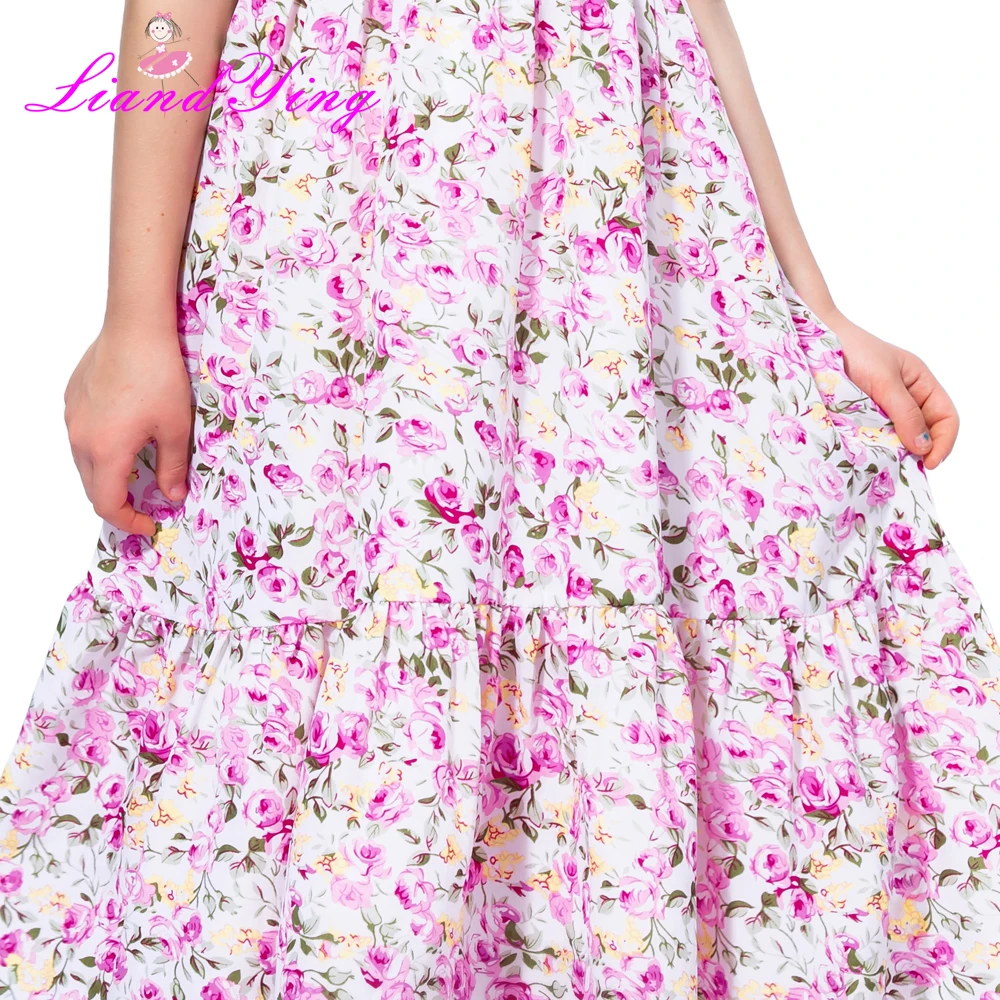 Flower Girl Dress Pink Floral Chiffon Maxi 2022 Summer Princess Wedding Party Gowns Kids Clothes Size 2-12Y | Детская одежда и