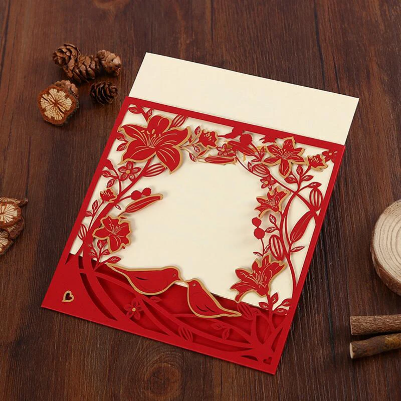 30 шт./лот роскошные свадебные приглашения с лазерной гравировкой элегантные