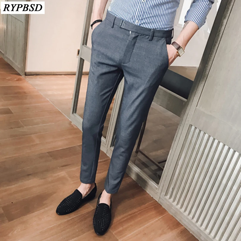 2018 New Fashion Men Suit Pants Slim Fit Dress Office Trousers Big Size Business Classic Men's | Мужская одежда
