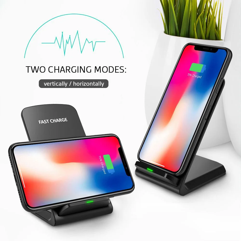 Qi Беспроводное зарядное устройство подставка держатель для iPhone X 8 Plus Samsung Note8 S9 S8