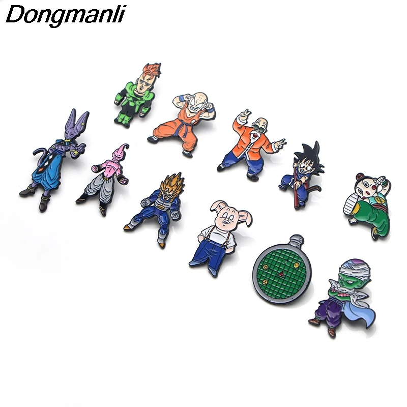 P3221 Dongmanli Dragon Ball металлическая эмалированная булавка для рюкзака/сумки/джинсовой одежды значок на лацкане булавка брошь бижутерия 1 шт