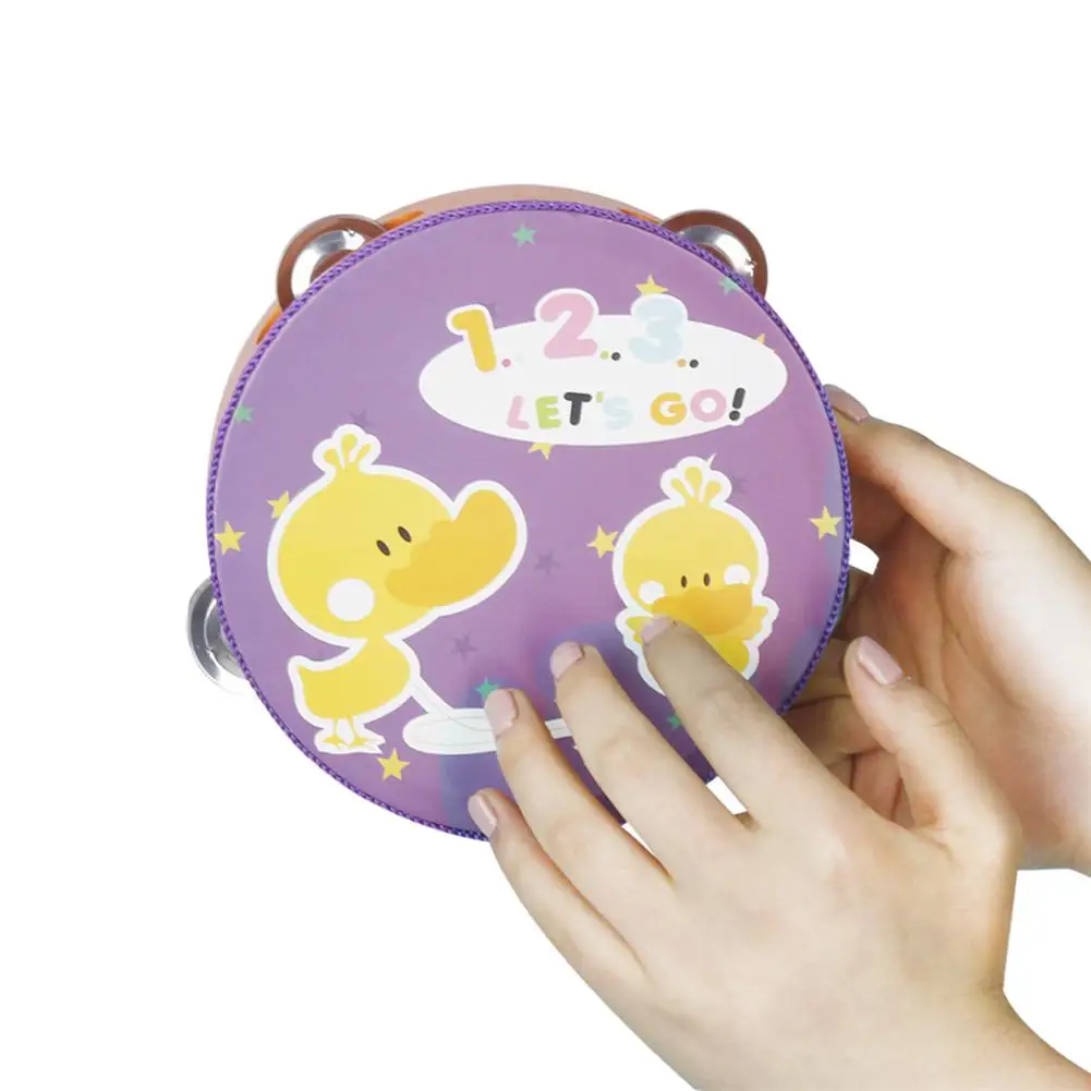 Музыкальный инструмент Orff 6 дюймовый табурин Woode Hand Bell Shake барабан игрушки для