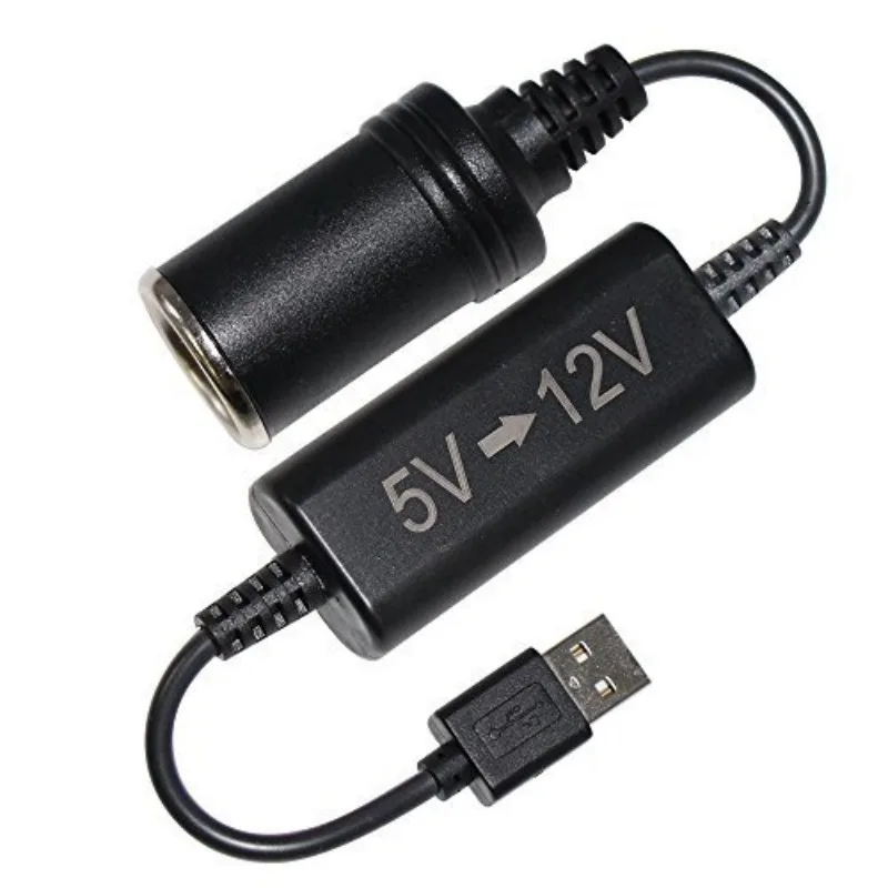 

Car Cigarette Lighter Socket Power Cord Transformer Cable Boost Converter Adapter Wired 5V USB Port To 12V