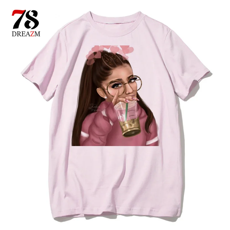 Ариана Гранде Харадзюку Футболка женская футболка kawaii топ футболки футболка женская/мужская с коротким рукавом мода спасибо, Next - Цвет: 1622