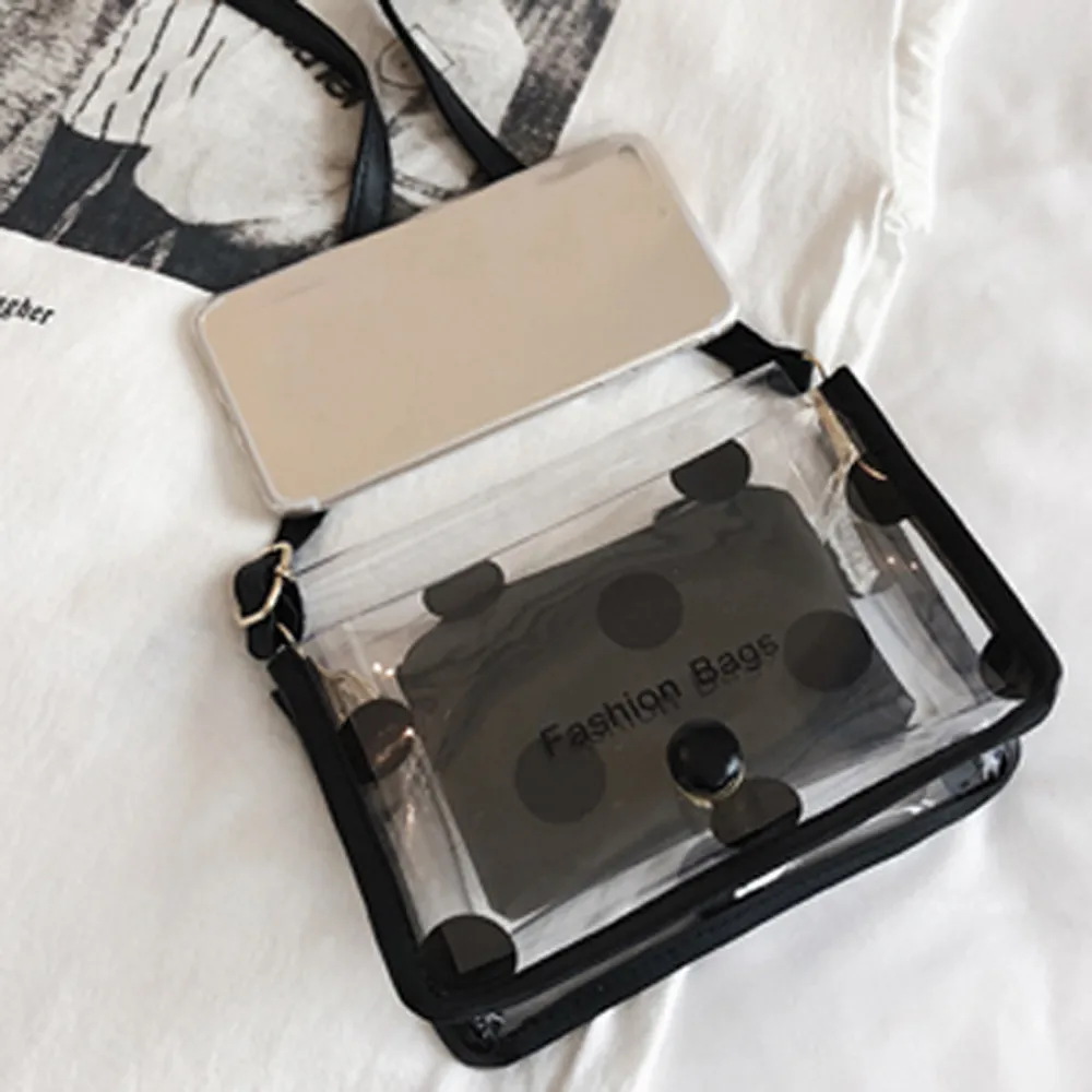 Месседжер сумка почтальона на одной лямке Женская пластиковые прозрачные