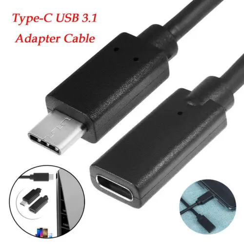 1m/3.3ft Type-C USB 3.1 Fast Charging Data Extender Extension Adapter Cable | Электроника