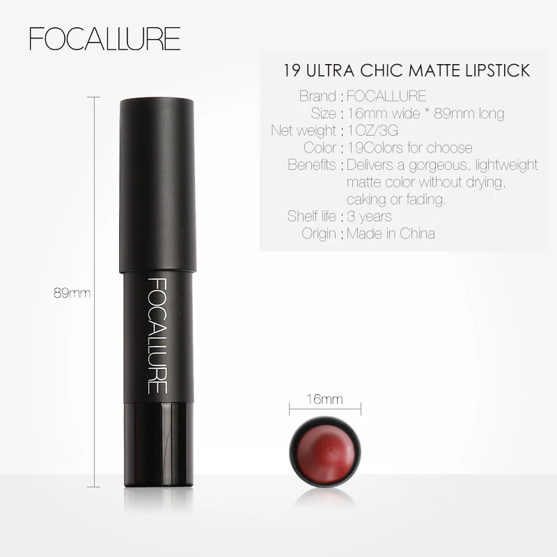 FOCALLURE 19 цветов Матовая водостойкая помада матовая губная палочки косметика легко